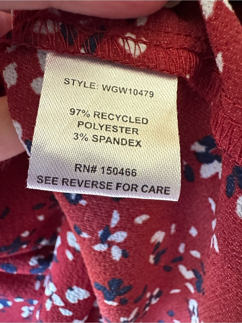 41 Hawthorn Burgundy Floral Split-Neck Cap-Sleeve Blouse Size L - Picture 6 of 7